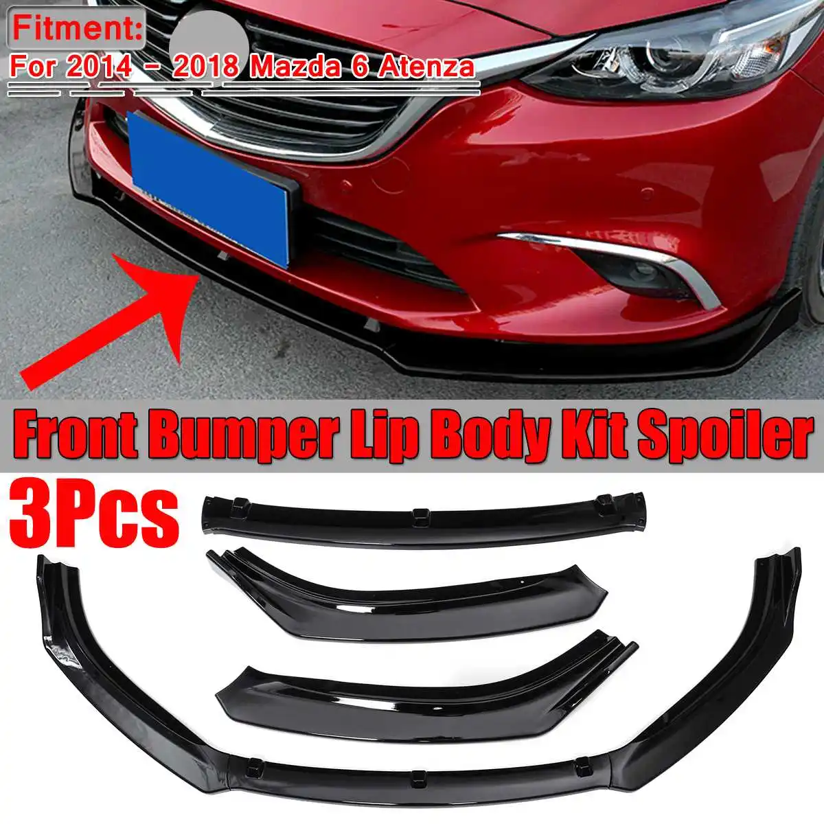 3pcs Car Front Bumper Splitter Lip Diffuser Spoiler Cover Trim For Mazda 6 Atenza 2014-2018 2019-2020 Front Bumper Lip Chin
3pcs Car Front Bumper Splitter Lip Diffuser Spoiler Cover Trim For Mazda 6 Atenza 2014-2018 2019-2020 Front Bumper Lip Chin