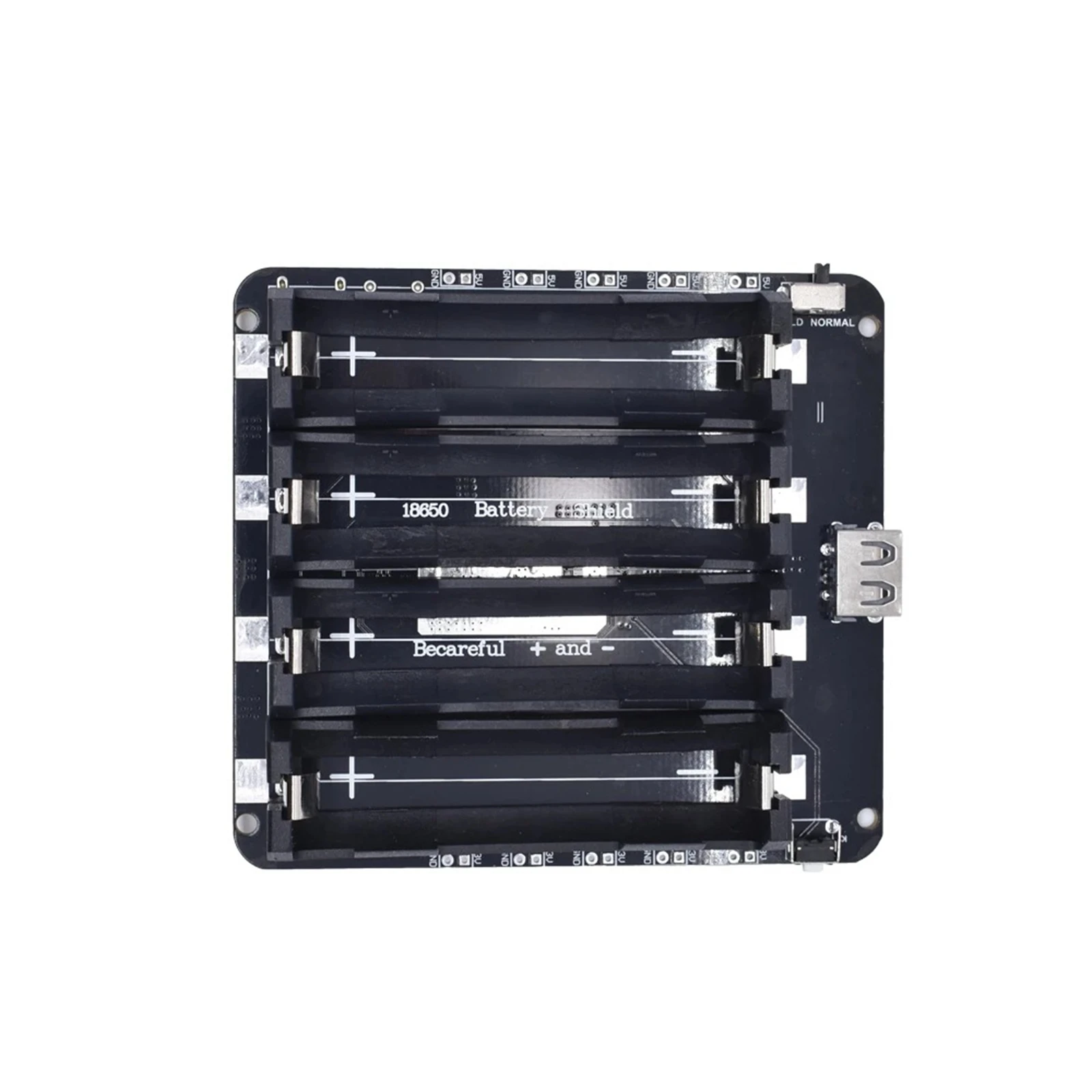 Four Holders 18650 Lithium Battery V9 Shield Micro USB Type-C 5V/3A 3.3V/1A Power Bank Battery Charging Module for Arduino ESP32
Four Holders 18650 Lithium Battery V9 Shield Micro USB Type-C 5V/3A 3.3V/1A Power Bank Battery Charging Module for Arduino ESP32