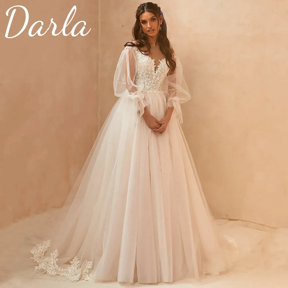 Роскошное бальное платье Darla, кружевное свадебное платье с V-образным вырезом и длинными рукавами, свадебное платье со складками, со шнуровк...
Роскошное бальное платье Darla, кружевное свадебное платье с V-образным вырезом и длинными рукавами, свадебное платье со складками, со шнуровк...