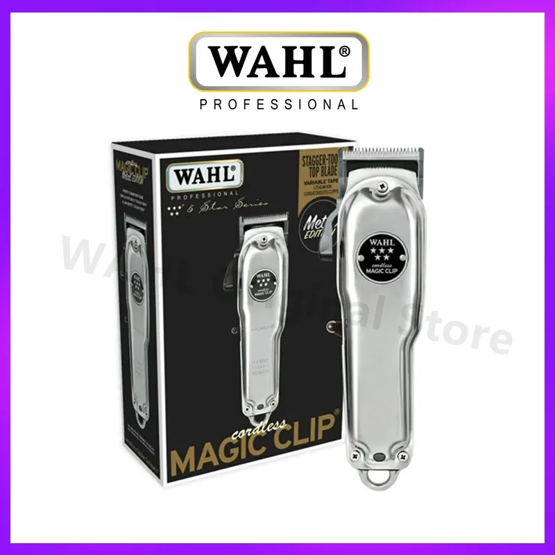 

Оригинальная профессиональная машинка для стрижки волос WAHL 8509, серия 5 звезд, металлическая Версия, беспроводная Волшебная заколка со стаальчиком, зубьями, лезвие для волос