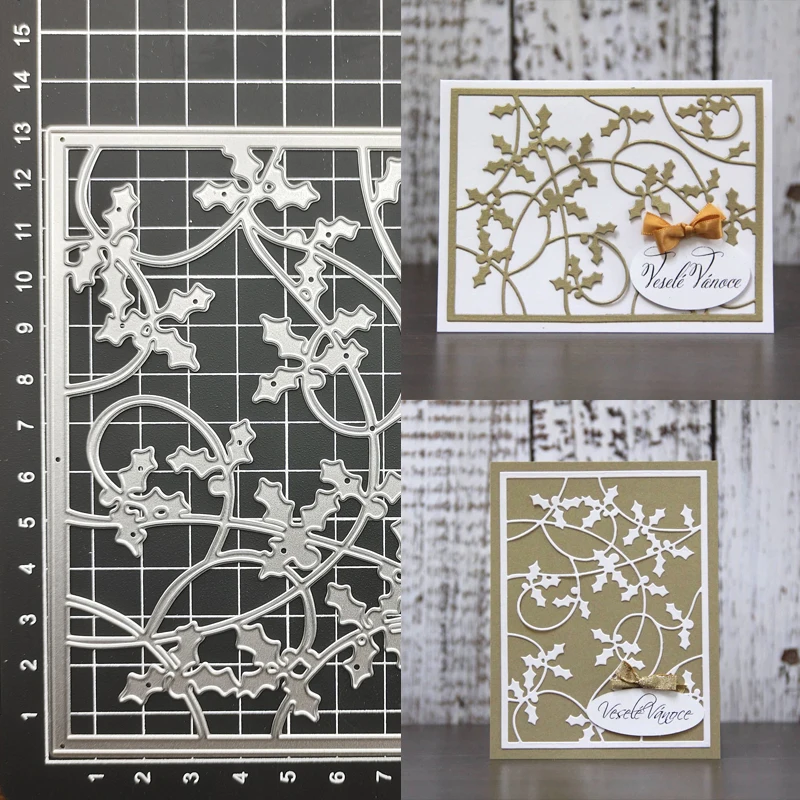 

Craft Dies Leaf Frame Decor Metal Cutting Dies Scrapbooking stamps embossing paper Cards border template punch Stencils DIY