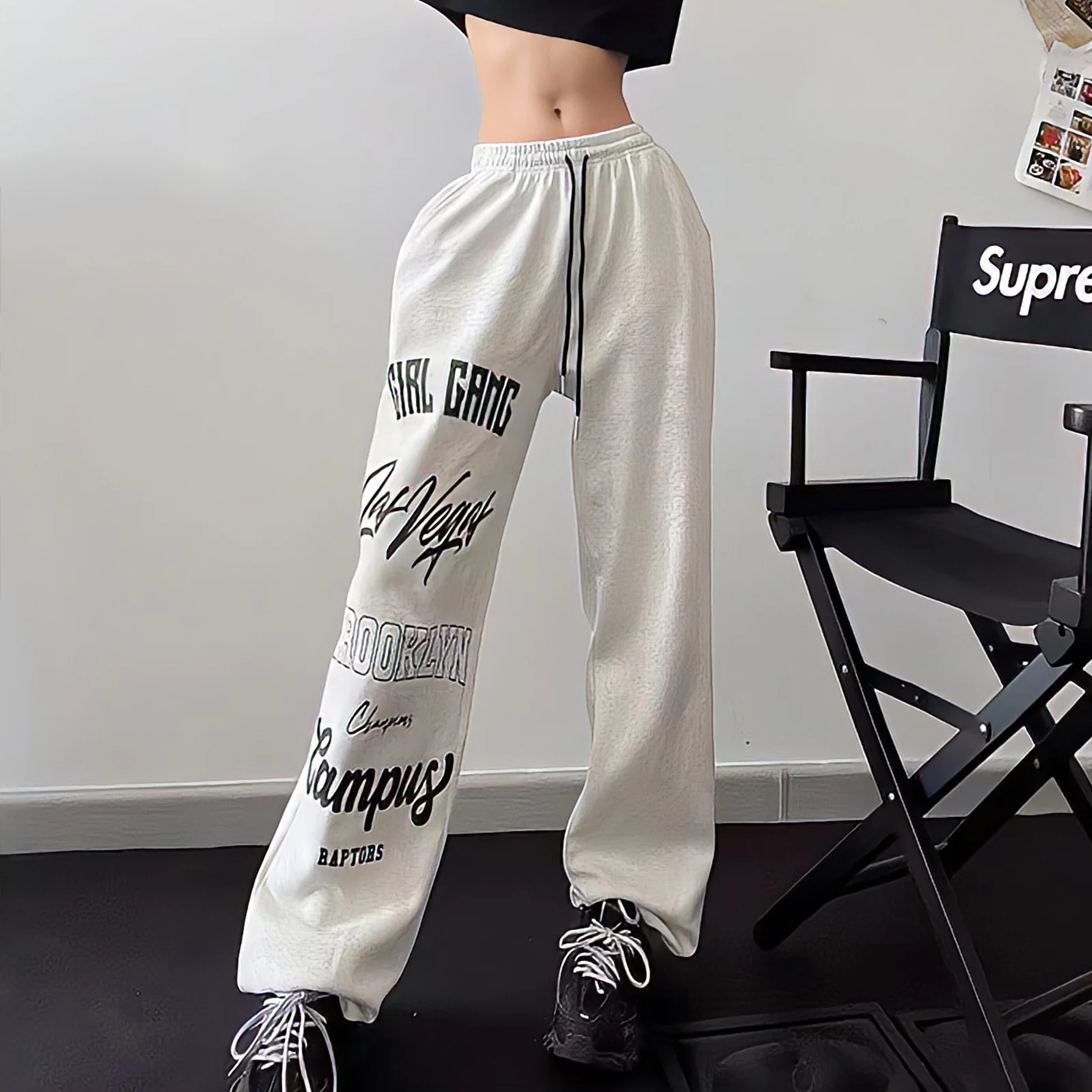 Fashion Streetwear Hippie Printed Letters Grey Pants Women Jogging Y2k Sweatpants High Waist Casual Straight Wide Leg Trousers
Fashion Streetwear Hippie Printed Letters Grey Pants Women Jogging Y2k Sweatpants High Waist Casual Straight Wide Leg Trousers