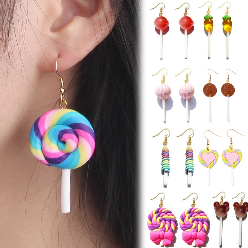 Lovely Lollipop Dangle Earrings Personalized Cute Sweet Cartoon Style Resin Drop Earrings For Women Girls Fashion Jewelry Gifts
Lovely Lollipop Dangle Earrings Personalized Cute Sweet Cartoon Style Resin Drop Earrings For Women Girls Fashion Jewelry Gifts