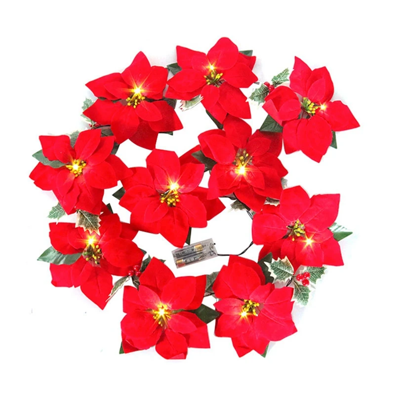 2M 10LED Christmas Poinsettia Flowers Decorations Garland String Lights Xmas Tree Ornaments Christmas
2M 10LED Christmas Poinsettia Flowers Decorations Garland String Lights Xmas Tree Ornaments Christmas