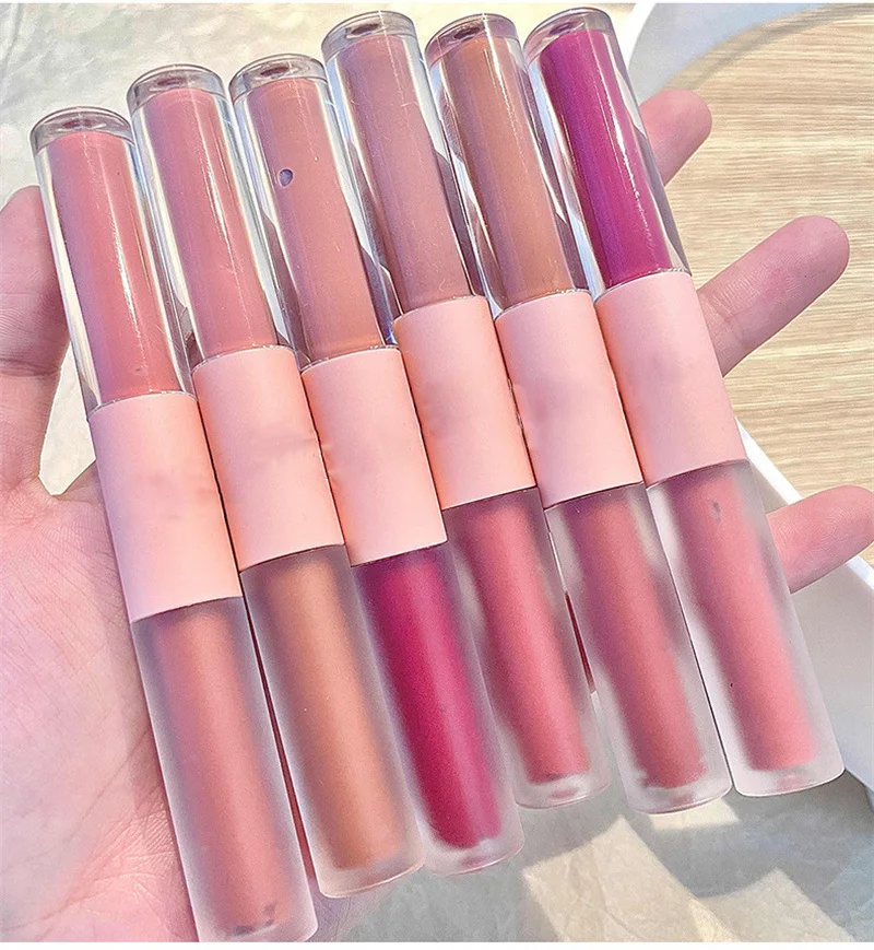 Double Head Lip Gloss Matte Velvet Sexy Red Tint Liquid Lipstick Waterproof Lipgloss Lasting Lip Glaze Korean Makeup Cosmetics 
Double Head Lip Gloss Matte Velvet Sexy Red Tint Liquid Lipstick Waterproof Lipgloss Lasting Lip Glaze Korean Makeup Cosmetics