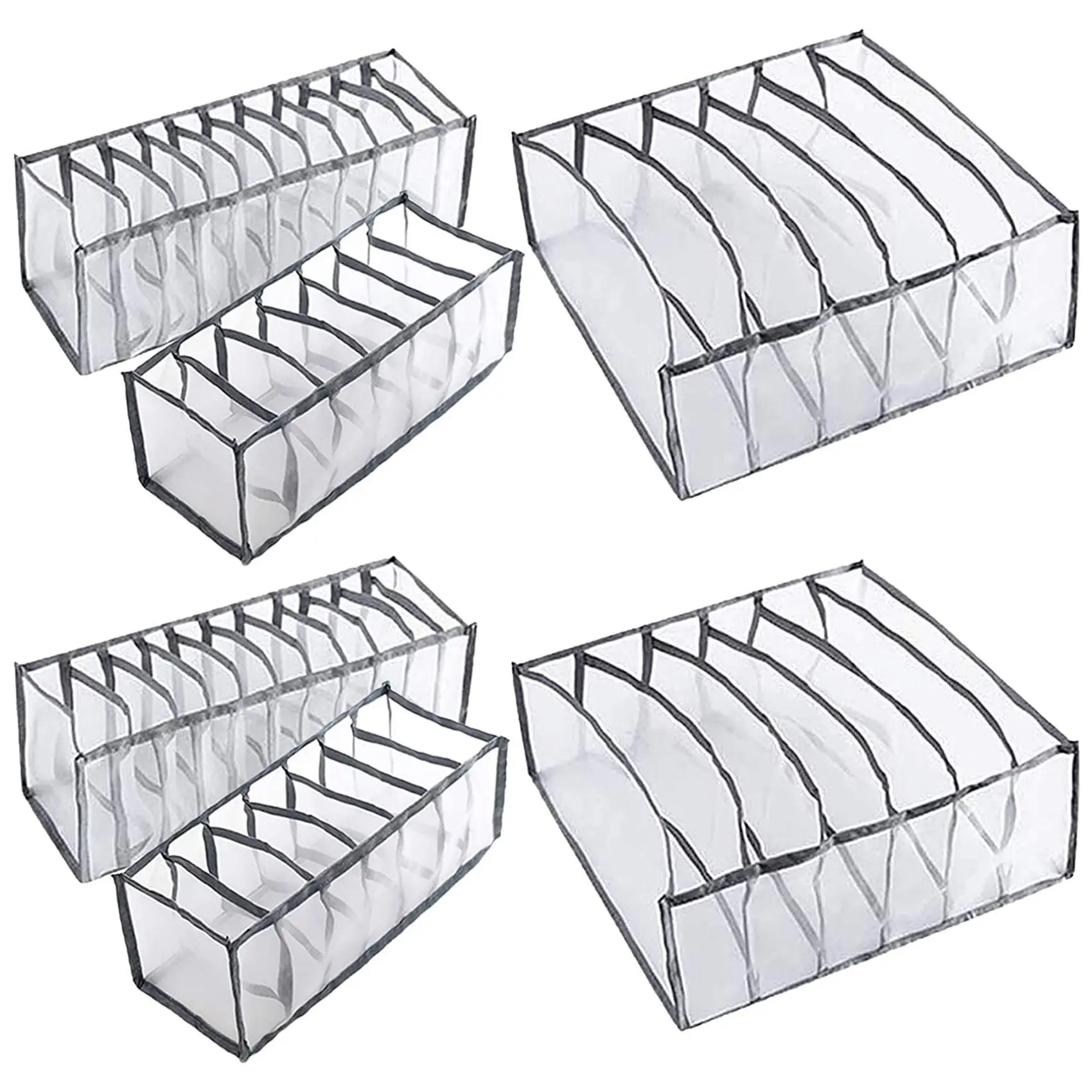 6Pcs Underwear Drawer Organizer Foldable Closet Clothes Dividers Dresser Compartments Storage Box Fit for Bras Socks
6Pcs Underwear Drawer Organizer Foldable Closet Clothes Dividers Dresser Compartments Storage Box Fit for Bras Socks