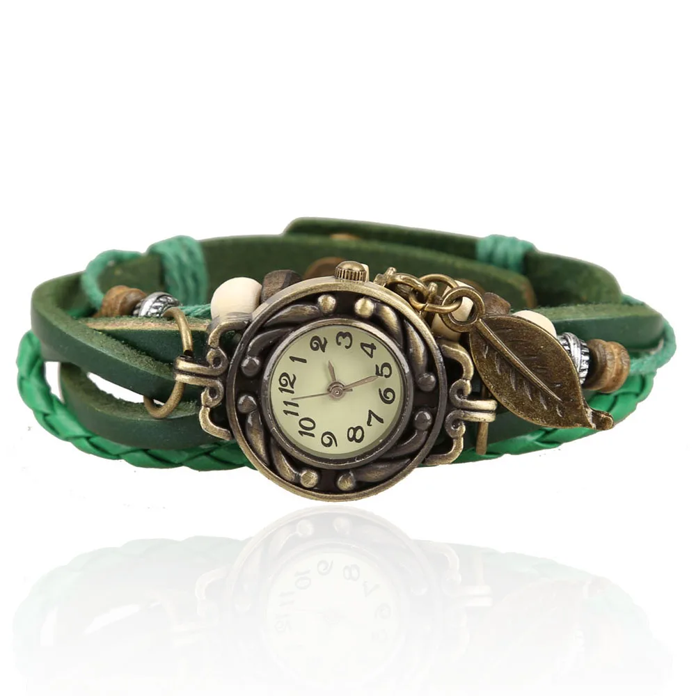 Ladies Watch Fashion Multilayer Bracelet with Braided Leather Watch Clock Leaf Pendant Vintage Leaf Pendant Watch Hot Sale 2022
Ladies Watch Fashion Multilayer Bracelet with Braided Leather Watch Clock Leaf Pendant Vintage Leaf Pendant Watch Hot Sale 2022