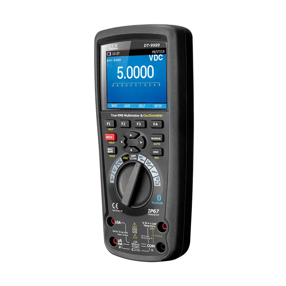 CEM DT-9989 Professional True RMS Industrial Digital Oscilloscope Multimeter Portable With TFT Color LCD Display
CEM DT-9989 Professional True RMS Industrial Digital Oscilloscope Multimeter Portable With TFT Color LCD Display
