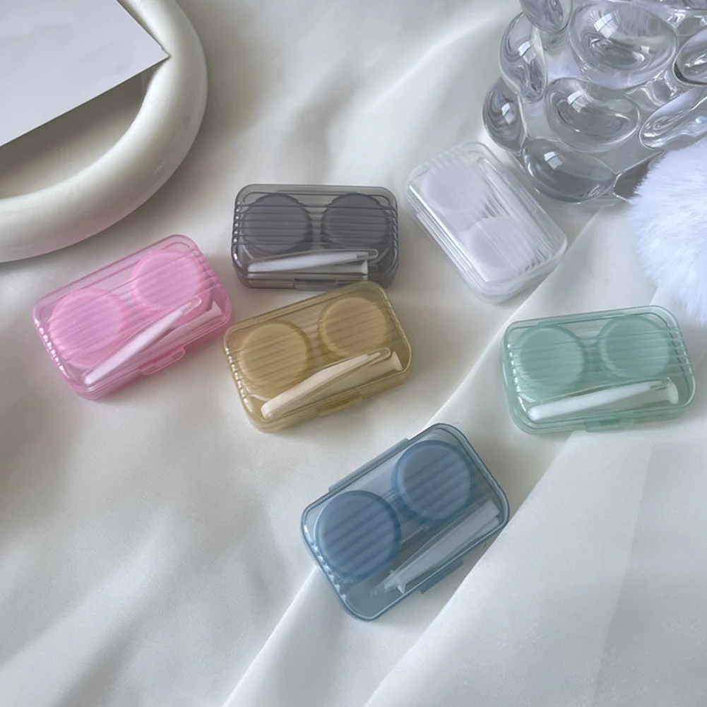 

Smooth Pocket Portable Mini Contact Lens Case Easy Carry Colored Lenses Pupil Storage Box Container Lentes Travel Kit