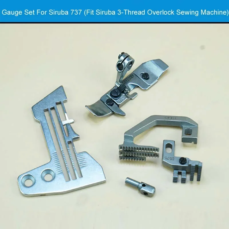 

Gauge Set For 3 Thread Industrial Overlock Sewing Machine Siruba 737 Needle Plate E800 Feed Dog H445 D575 Presser Foot P253E-3
