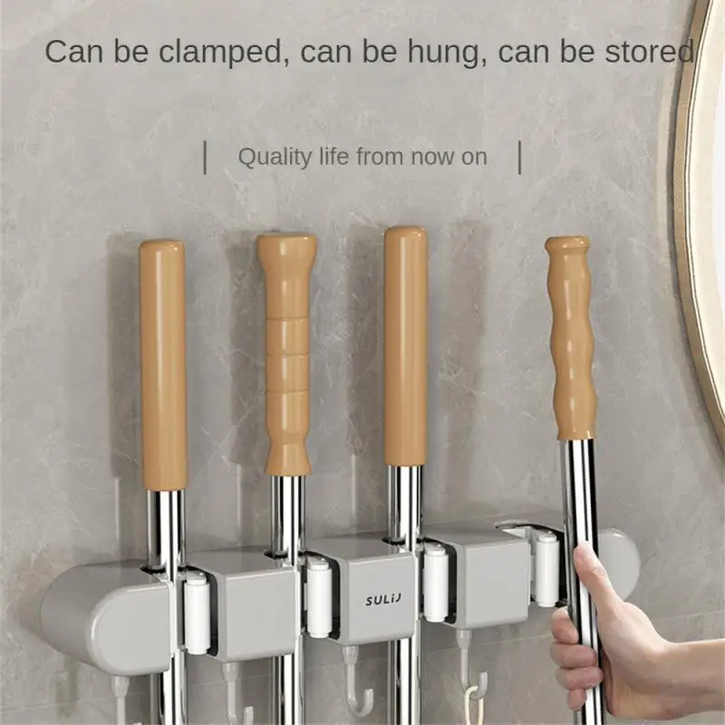 Upgrade ABS Mop Holder Broom Hanger Wall Mounted 4 Position Brush Support Broomstick Hook Storage Rack Bathroom Organizer
Upgrade ABS Mop Holder Broom Hanger Wall Mounted 4 Position Brush Support Broomstick Hook Storage Rack Bathroom Organizer