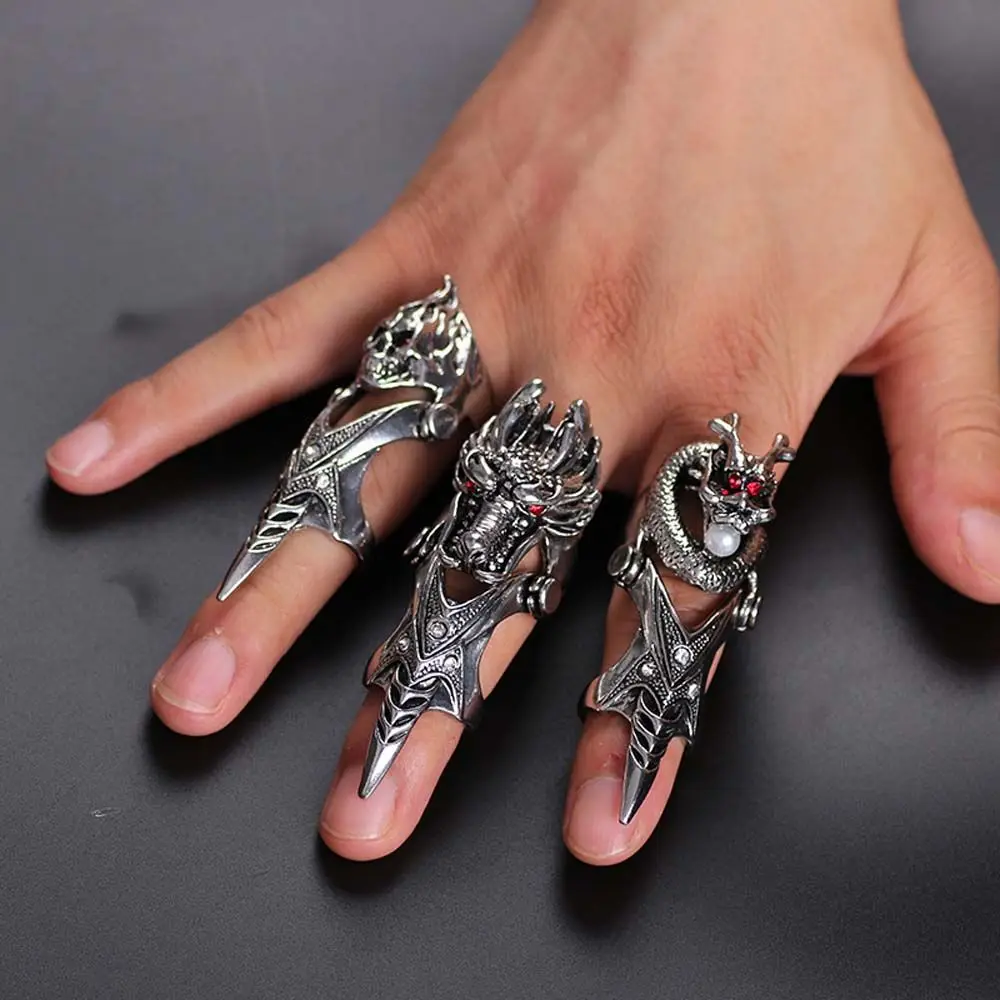 Punk Retro Dragon Ring Male Knight Skull Ghost Knuckle Armour Finger Rings For Men Party Jewelry Accessories
Punk Retro Dragon Ring Male Knight Skull Ghost Knuckle Armour Finger Rings For Men Party Jewelry Accessories