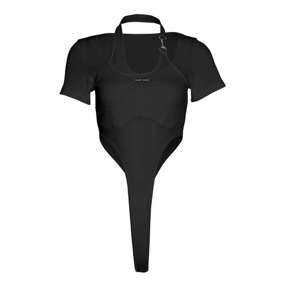 Womens Charm Irregular Bodysuits Tops Halter Neck Thong Hot Girl High Street Strap Tights Summer Short Sleeve Solids Body Tops
Womens Charm Irregular Bodysuits Tops Halter Neck Thong Hot Girl High Street Strap Tights Summer Short Sleeve Solids Body Tops