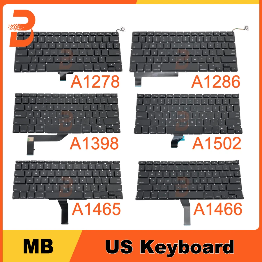 

New Replacement For Macbook Pro Air Retina 11" 13" 15" A1278 A1286 A1369 A1466 A1370 A1465 A1398 A1502 Keyboard US Layout