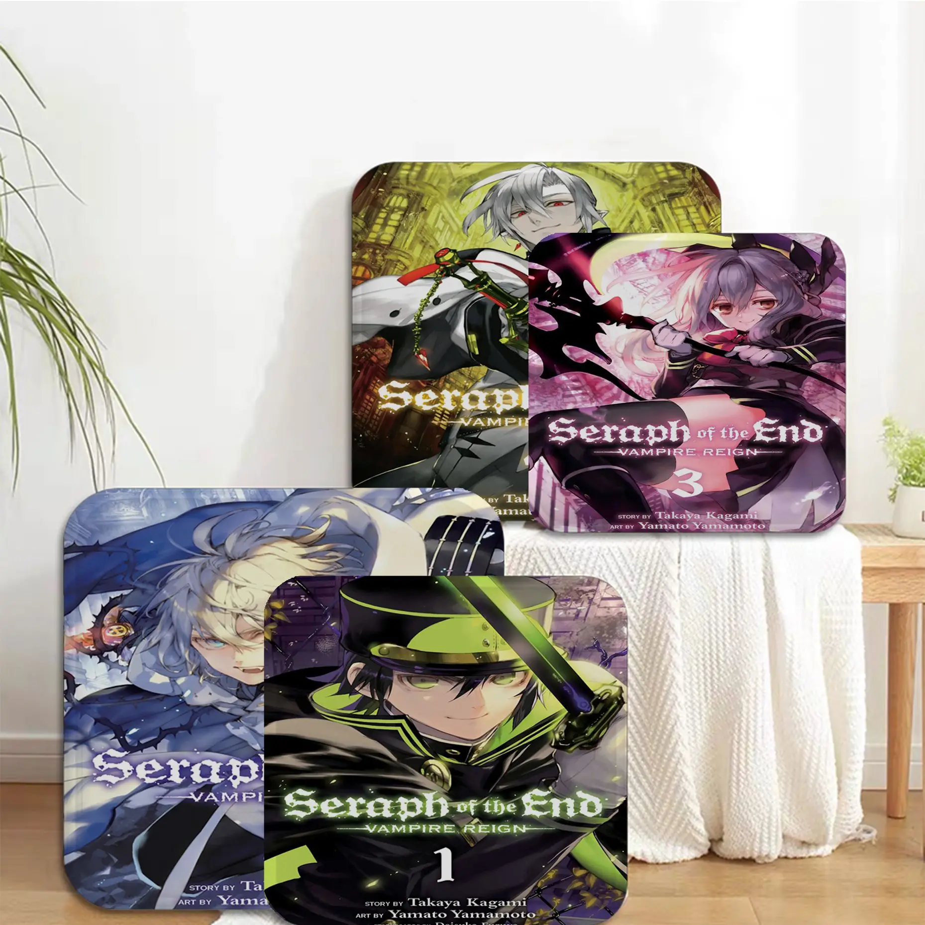 

Seraph Of The End European Stool Pad Patio Home Kitchen Office Chair Seat Cushion Pads Sofa Seat 40x40cm Buttocks Pad