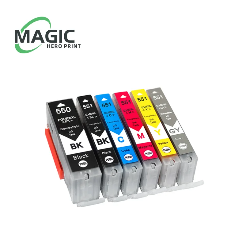 

NEW PGI550 CLI551 Compatible Ink Cartridges For Canon MG6350 MG7150 IP8750 Ip7250 printers PGI-550 CLI 551 PGI-550 CLI-551