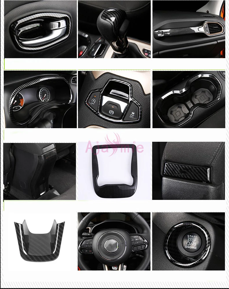 For Jeep Renegade 2016-2017 Interior Carbon Fiber Steering Wheel Reader lamp Gear Knob Cover Trim Chrome Car Styling Accessory
For Jeep Renegade 2016-2017 Interior Carbon Fiber Steering Wheel Reader lamp Gear Knob Cover Trim Chrome Car Styling Accessory