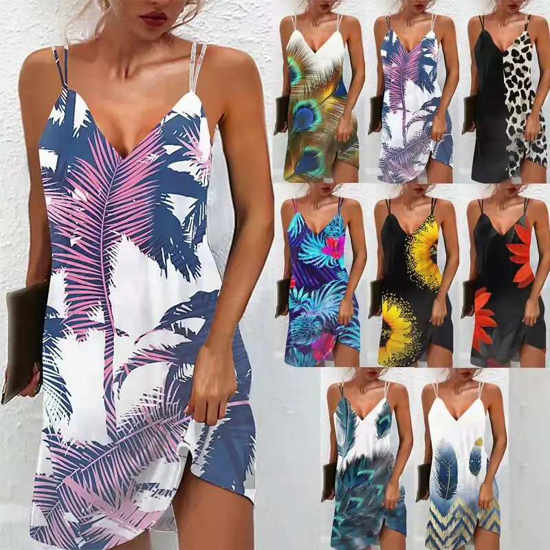 Bikoles Summmer Sexy V Neck Spaghetti Strap Slim Women's Mini Dress 2022 New Fashion Package Hip Print Backless Ladies Sundress
Bikoles Summmer Sexy V Neck Spaghetti Strap Slim Women's Mini Dress 2022 New Fashion Package Hip Print Backless Ladies Sundress