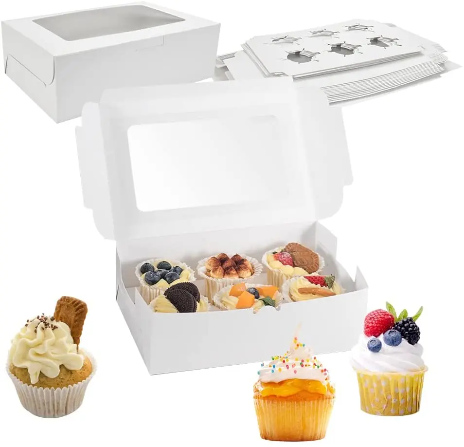 15 Pcs Cupcake Boxes, 6 Hole Cupcake Box White Bakery Box Muffin Boxes Cupcake Holder Box Cupcake Containers Carriers with Windo
15 Pcs Cupcake Boxes, 6 Hole Cupcake Box White Bakery Box Muffin Boxes Cupcake Holder Box Cupcake Containers Carriers with Windo