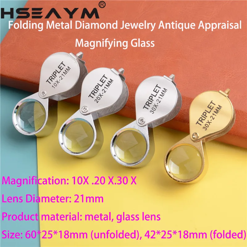 10X 20X 30X Foldable Metal Jewelry Microscope Magnifier Magnifying Glass Loupe Antique Appreciation Silver and Golden Color
10X 20X 30X Foldable Metal Jewelry Microscope Magnifier Magnifying Glass Loupe Antique Appreciation Silver and Golden Color