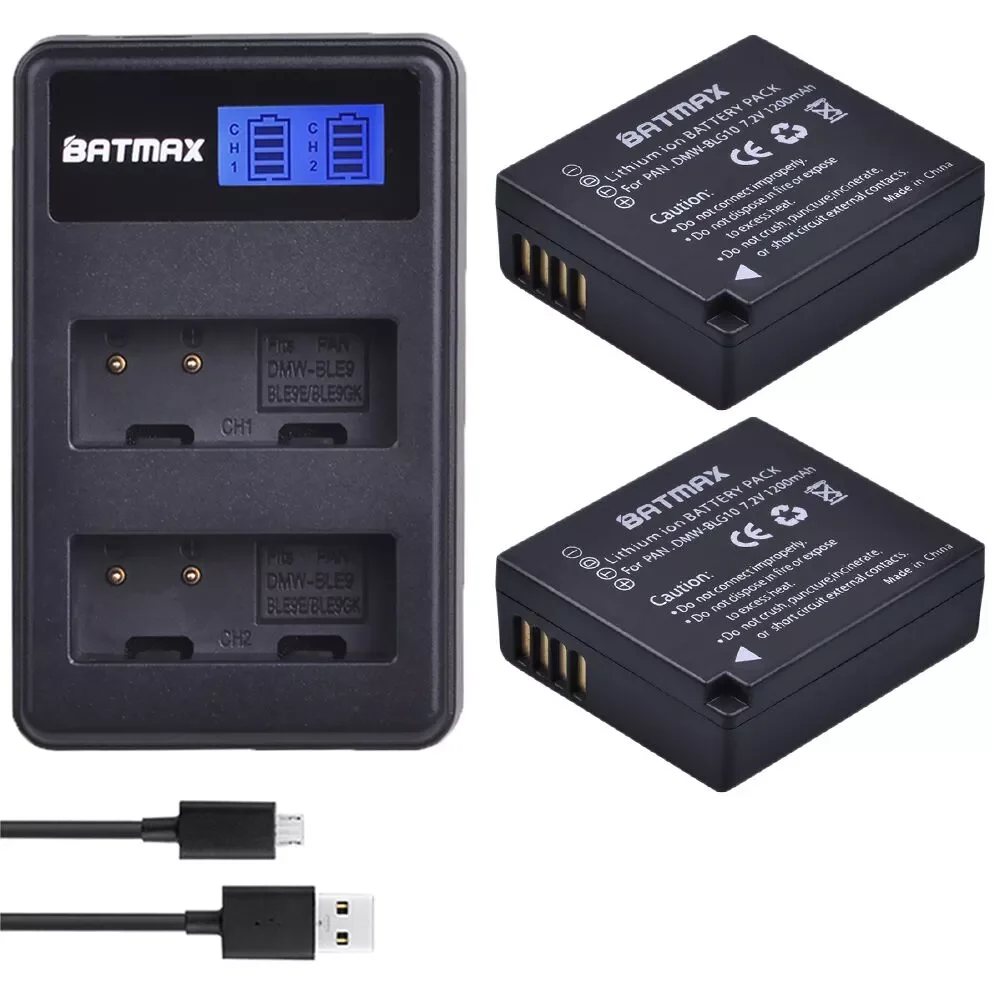 2Pcs 1200mAh DMW-BLG10 BLG10 BLG10E DMW-BLE9 Battery + LCD Dual USB Charger for Panasonic LUMIX GF5 GF6 GX7 LX100 GX80 GX85
2Pcs 1200mAh DMW-BLG10 BLG10 BLG10E DMW-BLE9 Battery + LCD Dual USB Charger for Panasonic LUMIX GF5 GF6 GX7 LX100 GX80 GX85