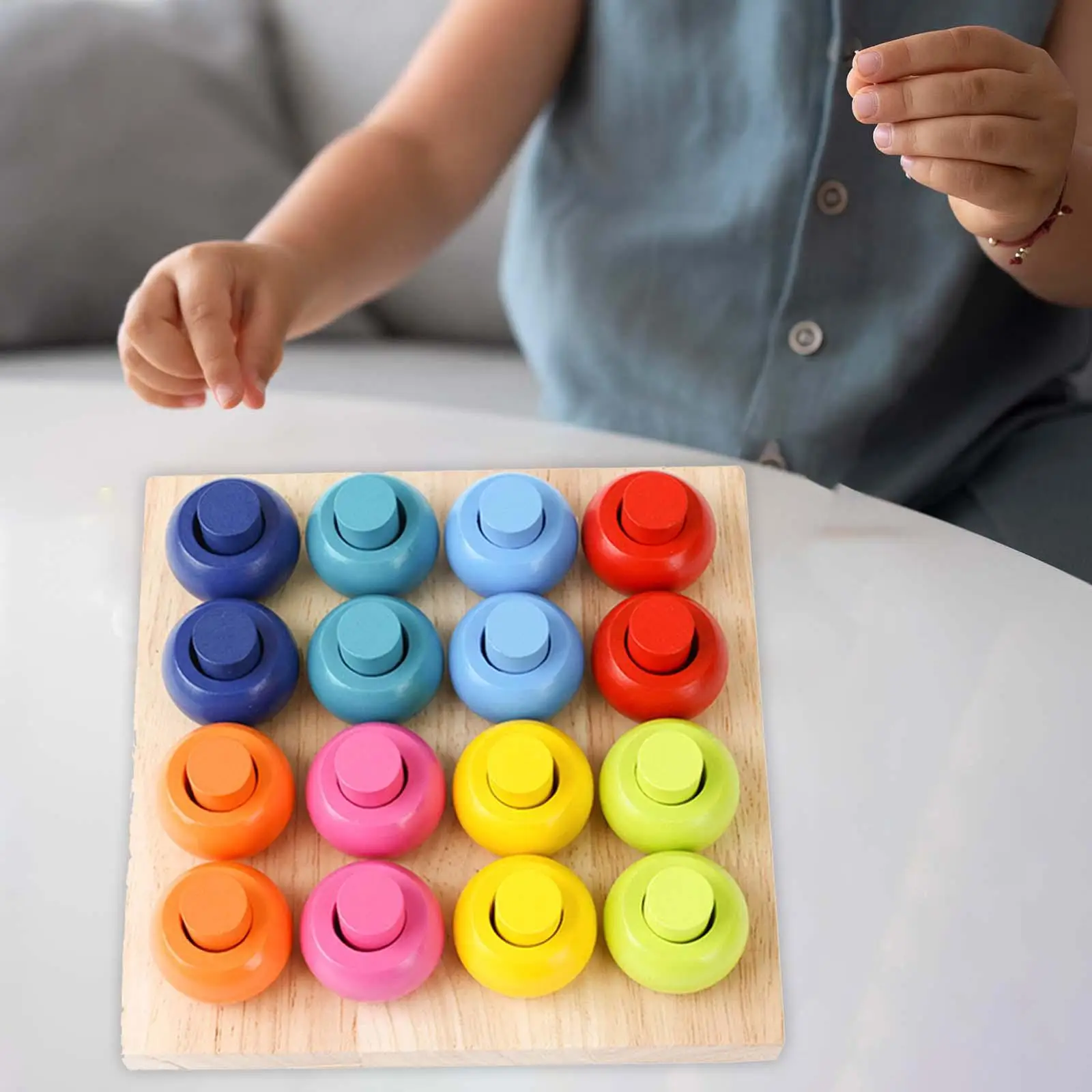 

Wooden Stacking Peg Board Educational Learning Counting Toys blocks Sorting Puzzle Sorter Stacker for Preschool Kids