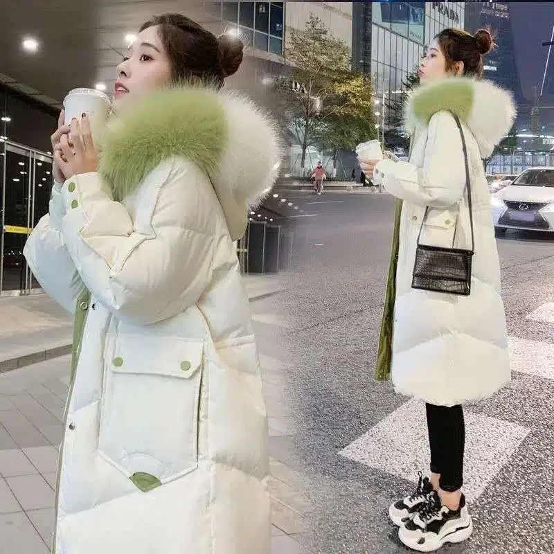 Women's Long Hooded Parkas, Warm and Thick Coats, White Cotton-Padded Tops,Outdoor Outwear, Casual Woman Coat,Winter Down Jacket 
Women's Long Hooded Parkas, Warm and Thick Coats, White Cotton-Padded Tops,Outdoor Outwear, Casual Woman Coat,Winter Down Jacket
