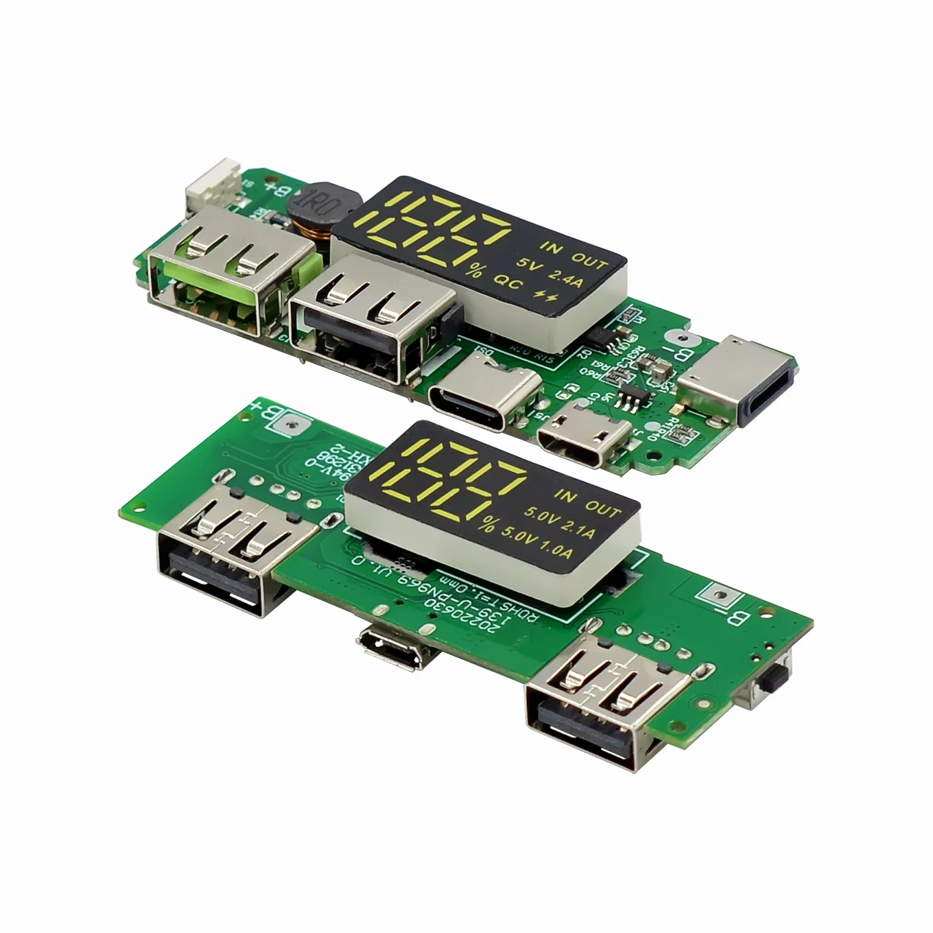 Светодиодный двойной USB 5 В 18650 а Micro/Type-C портативное зарядное устройство зарядный
