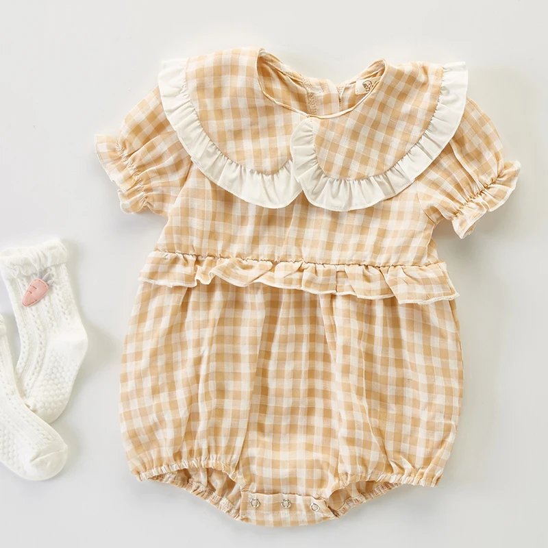 Infant Baby Boys Girls Jumpsuit Cotton Short Sleeve Lattice Lace Stitching Toddler Clothes Baby Boys Girl Bodysuits For Summer
Infant Baby Boys Girls Jumpsuit Cotton Short Sleeve Lattice Lace Stitching Toddler Clothes Baby Boys Girl Bodysuits For Summer