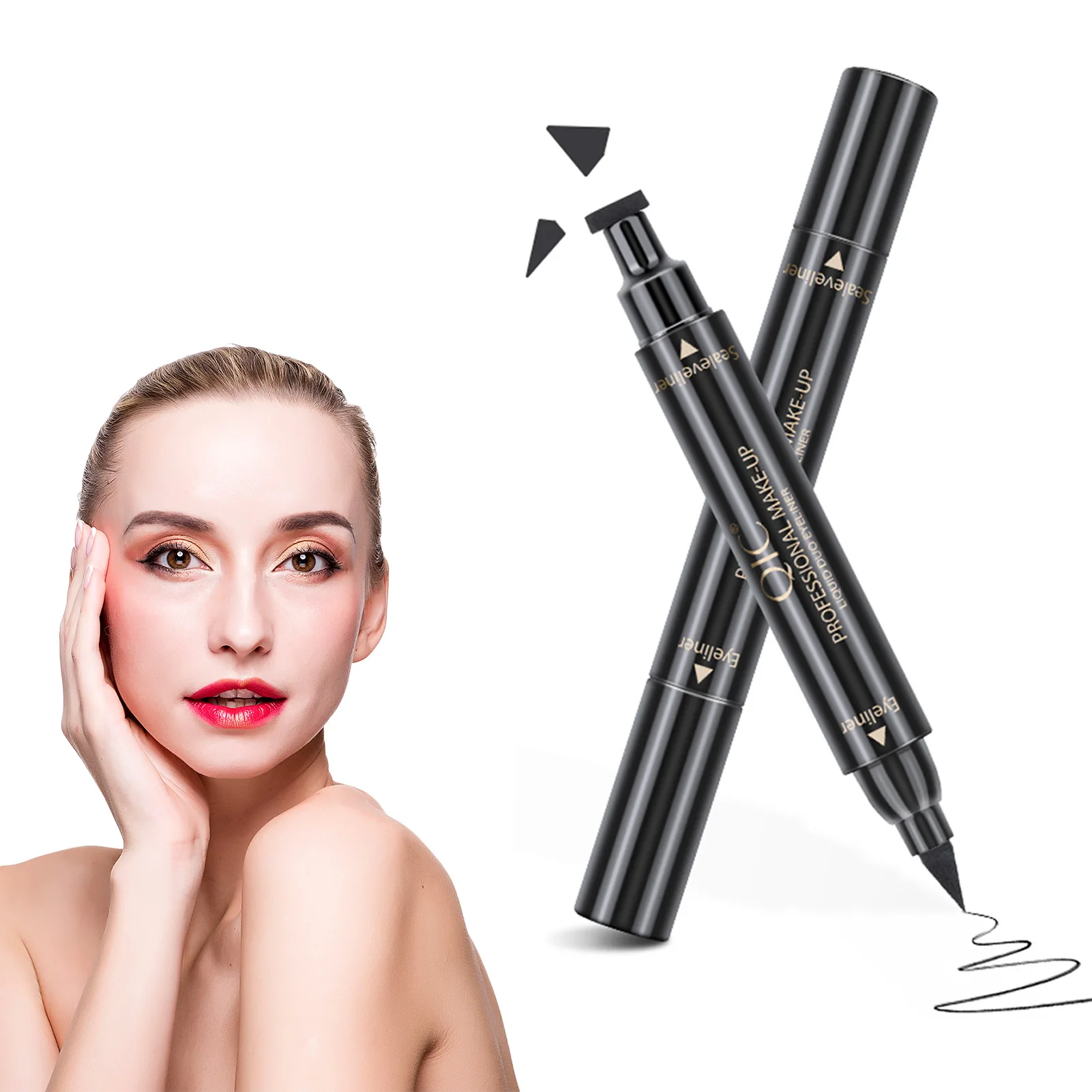 2 In1 Eyeliner Stamp Double-ended Liquid Eyeliner Pencil Waterproof Stamp Seal Pen Quick Dry Triangle Seal Eye Liner Pencil
2 In1 Eyeliner Stamp Double-ended Liquid Eyeliner Pencil Waterproof Stamp Seal Pen Quick Dry Triangle Seal Eye Liner Pencil