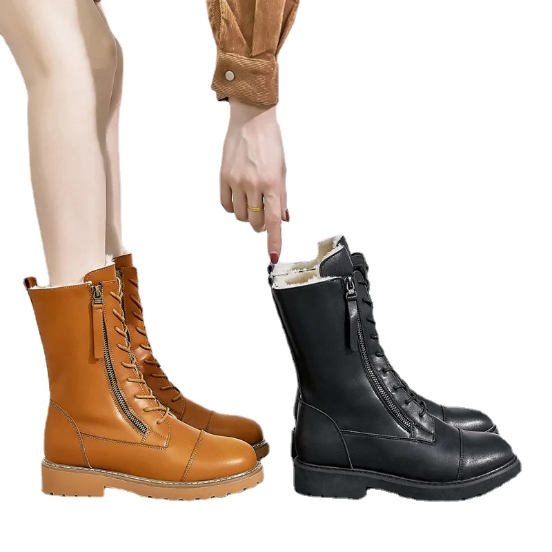 Women Boots Mid-Calf Soft Leather Botas Mujer Quality Rubber Winter Shoes Woman Warm Snow Boots Botas Mujer Invierno
Women Boots Mid-Calf Soft Leather Botas Mujer Quality Rubber Winter Shoes Woman Warm Snow Boots Botas Mujer Invierno