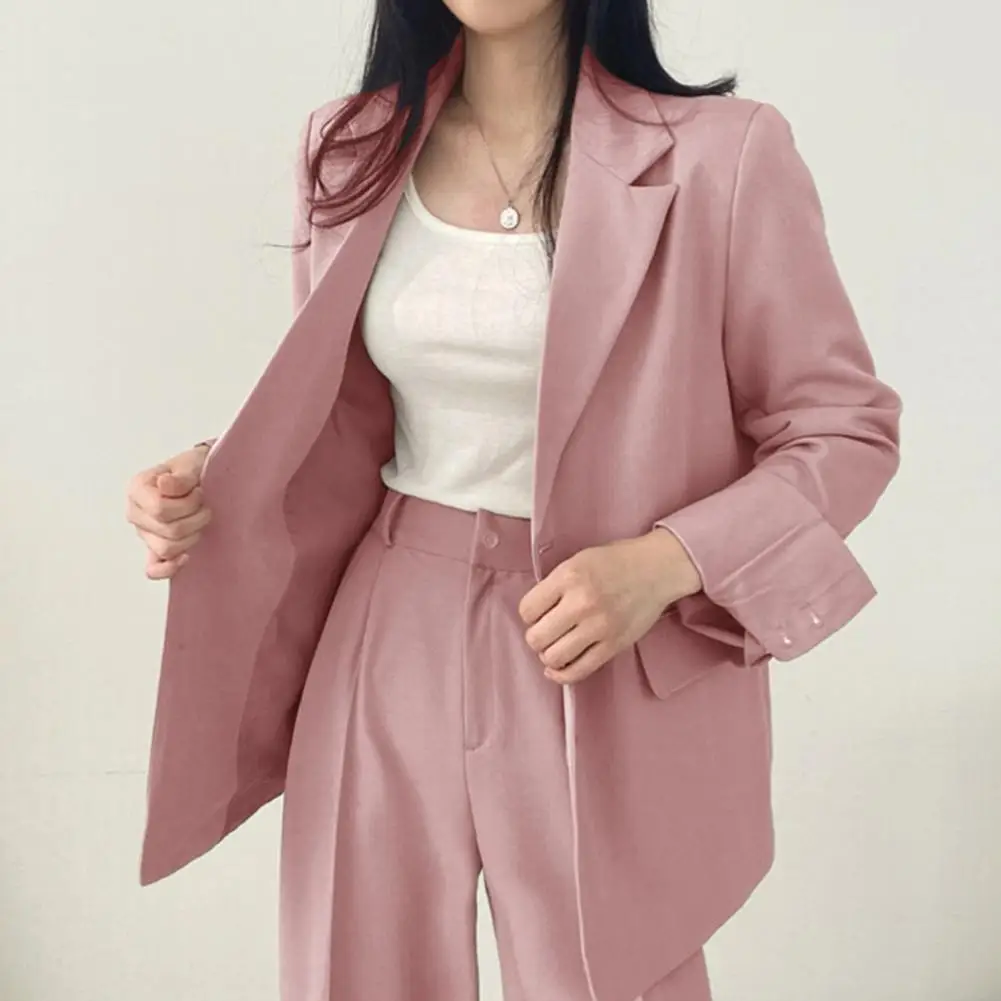 Women Suit Coat Chic Women's Workwear Loose Fit Lapel with Flap Pockets for Spring Autumn Seasons Basic Women
Women Suit Coat Chic Women's Workwear Loose Fit Lapel with Flap Pockets for Spring Autumn Seasons Basic Women
