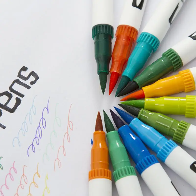 24/36/48/60/72/100pcs Double Head Marker Pen Watercolor Brush Art Marker Artist Art School Supplies Manga Sketching Markers
24/36/48/60/72/100pcs Double Head Marker Pen Watercolor Brush Art Marker Artist Art School Supplies Manga Sketching Markers