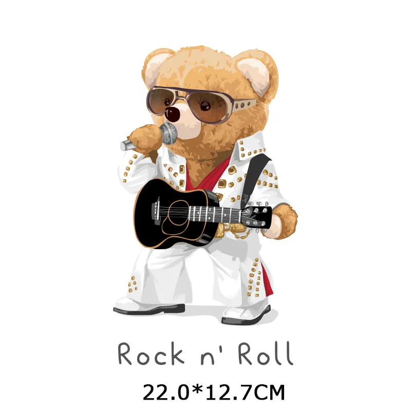 Rock Guitar Bear Iron-on Transfers for Clothing Thermoadhesive Patches on Clothes T-shirts Appliques Thermal Stickers Patches
Rock Guitar Bear Iron-on Transfers for Clothing Thermoadhesive Patches on Clothes T-shirts Appliques Thermal Stickers Patches