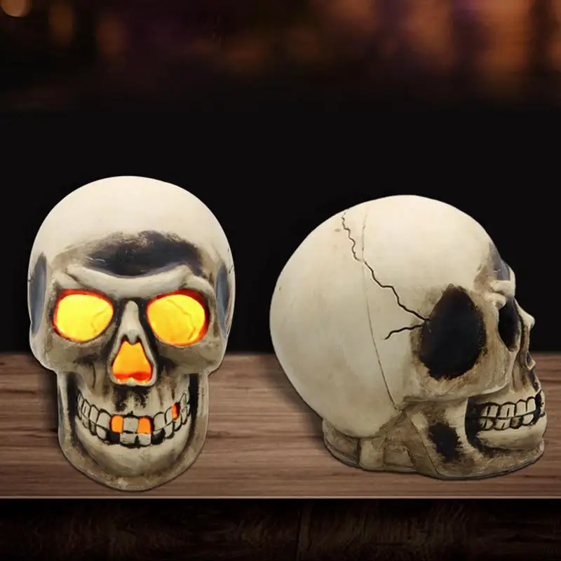 Skull Table Prop Realistic Human Head Skeleton With LED Light Plastic Haunted House Halloween Style Sculpture Party Home Decor
Skull Table Prop Realistic Human Head Skeleton With LED Light Plastic Haunted House Halloween Style Sculpture Party Home Decor