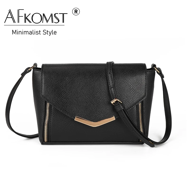

AFKOMST Fashion Women Shoulder Bag Casual Business PU Leather Retro Crossbody Bag For Lady Luxury Female Messenger Houlder Bag