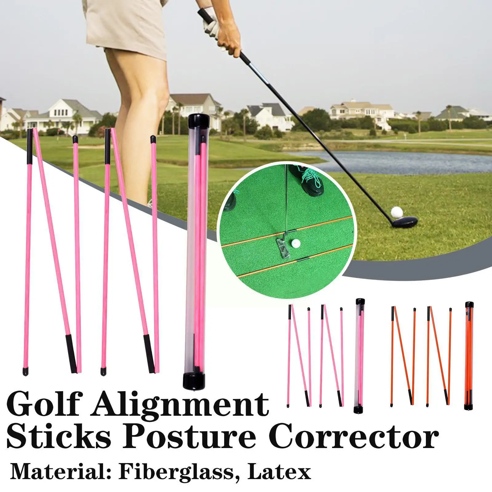 Golf Club Posture Correctors Putting Training Aids Three-section Folds For Aiming Putting Full Swing Trainer G9D1
Golf Club Posture Correctors Putting Training Aids Three-section Folds For Aiming Putting Full Swing Trainer G9D1