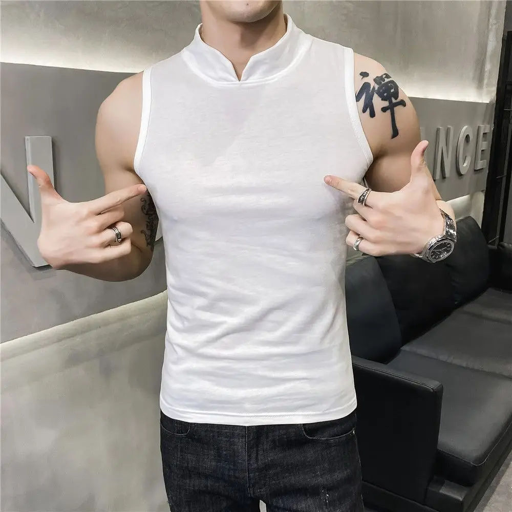Men's Vest Youth Breathable Sports Fitness Slim Sleeveless Undershirt Summer Tide Sexy Mock Neck Elastic Tank Top LGBT Clothing
Men's Vest Youth Breathable Sports Fitness Slim Sleeveless Undershirt Summer Tide Sexy Mock Neck Elastic Tank Top LGBT Clothing