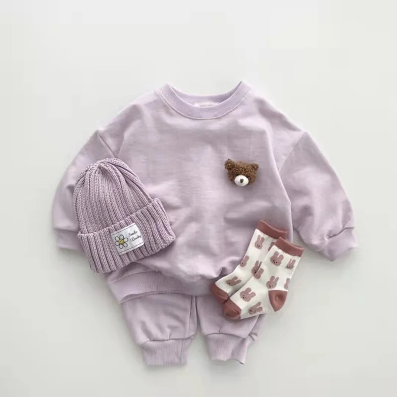 2022 New Baby Clothes Set Cute Bear Doll Children Loose Casual Sweatshirt + Pants 2 Pcs Suit Boys Solid Color Girls Outfits Sets
2022 New Baby Clothes Set Cute Bear Doll Children Loose Casual Sweatshirt + Pants 2 Pcs Suit Boys Solid Color Girls Outfits Sets