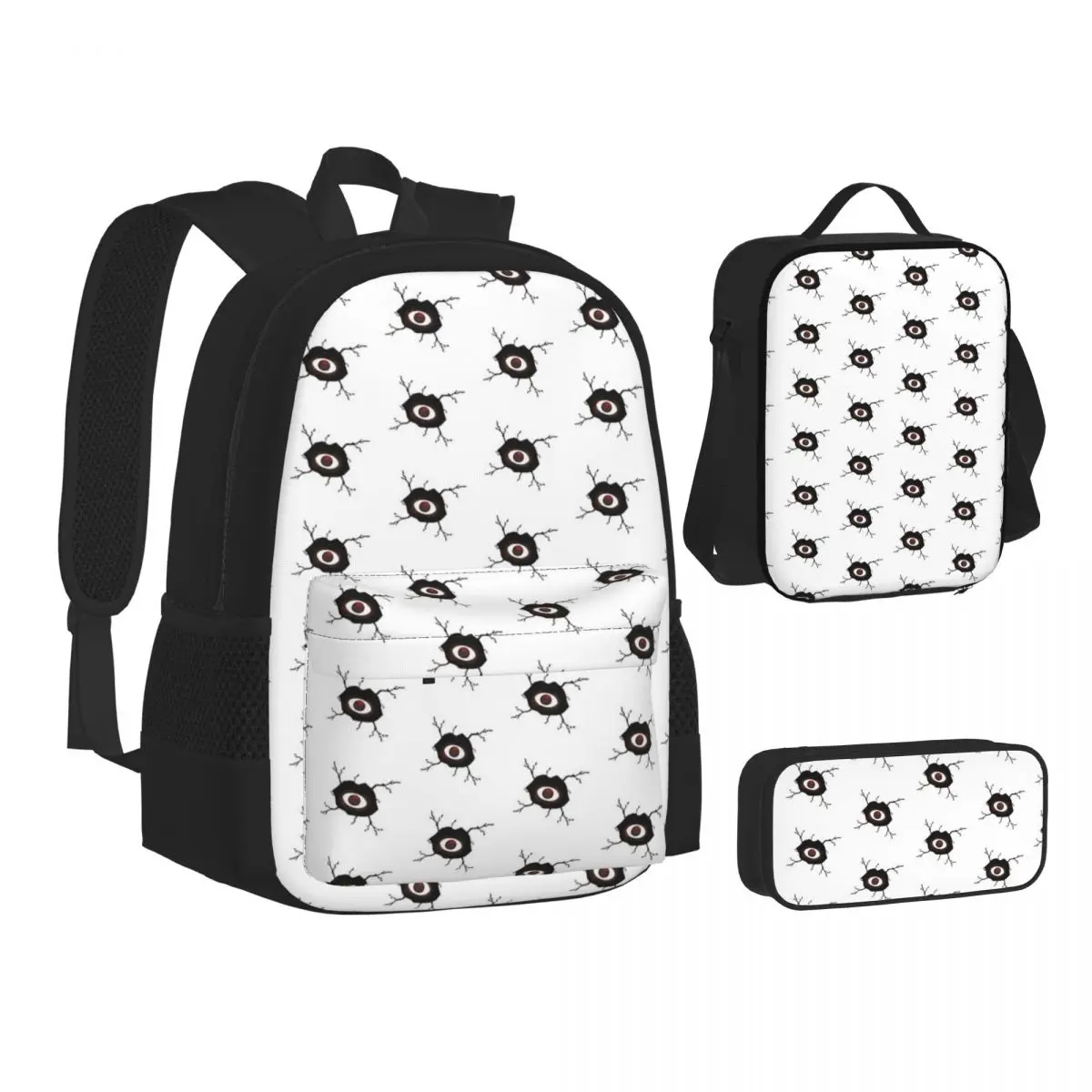 

Seek Eye Hide And Seek Horror Eyes Backpack Bookbag Students School Bags Kids Rucksack Lunch Bag Pen Bag Three-Piece Set