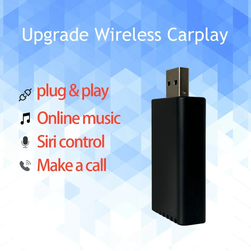 Беспроводной адаптер CarPlay для автомобильной стереосистемы с USB подключением и воспроизведением в течение 3 секунд без снятия радиоуправлен...
Беспроводной адаптер CarPlay для автомобильной стереосистемы с USB подключением и воспроизведением в течение 3 секунд без снятия радиоуправлен...
