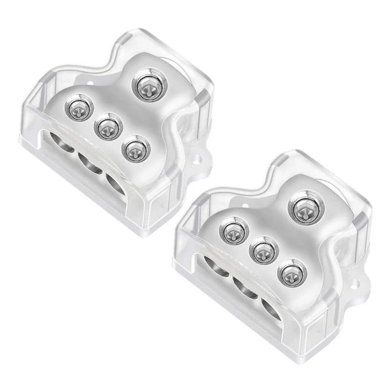 3 Way Power Distribution Block 1X0 Gauge In / 3X4gauge Out Amp Connecting Block For Car Amplifier Audio Splitter 2Pack
3 Way Power Distribution Block 1X0 Gauge In / 3X4gauge Out Amp Connecting Block For Car Amplifier Audio Splitter 2Pack