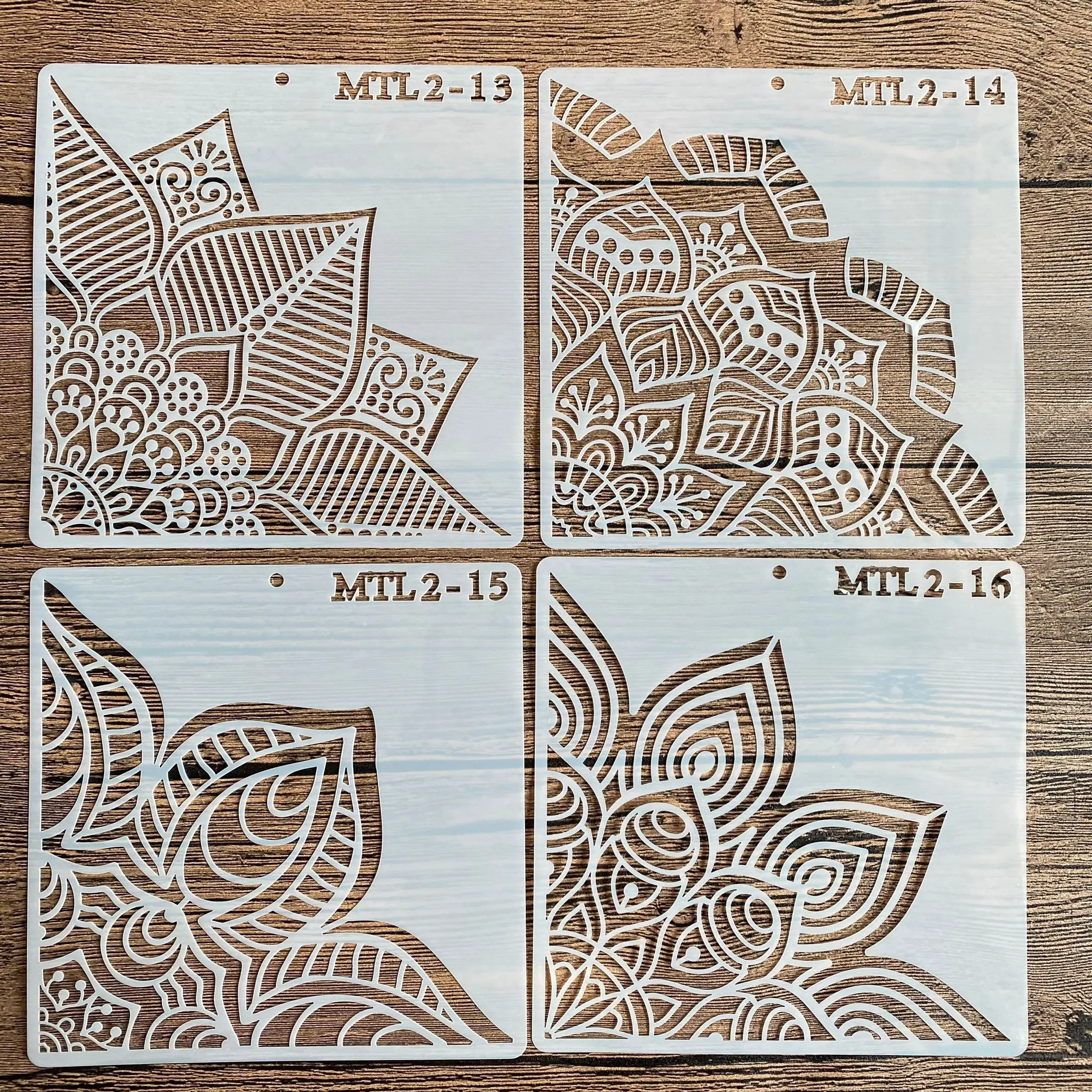 4pc 15*15cm 1/4 Mandala stencils mold DIY home decoration drawing template laser cutting wall template painting bullet journal
4pc 15*15cm 1/4 Mandala stencils mold DIY home decoration drawing template laser cutting wall template painting bullet journal