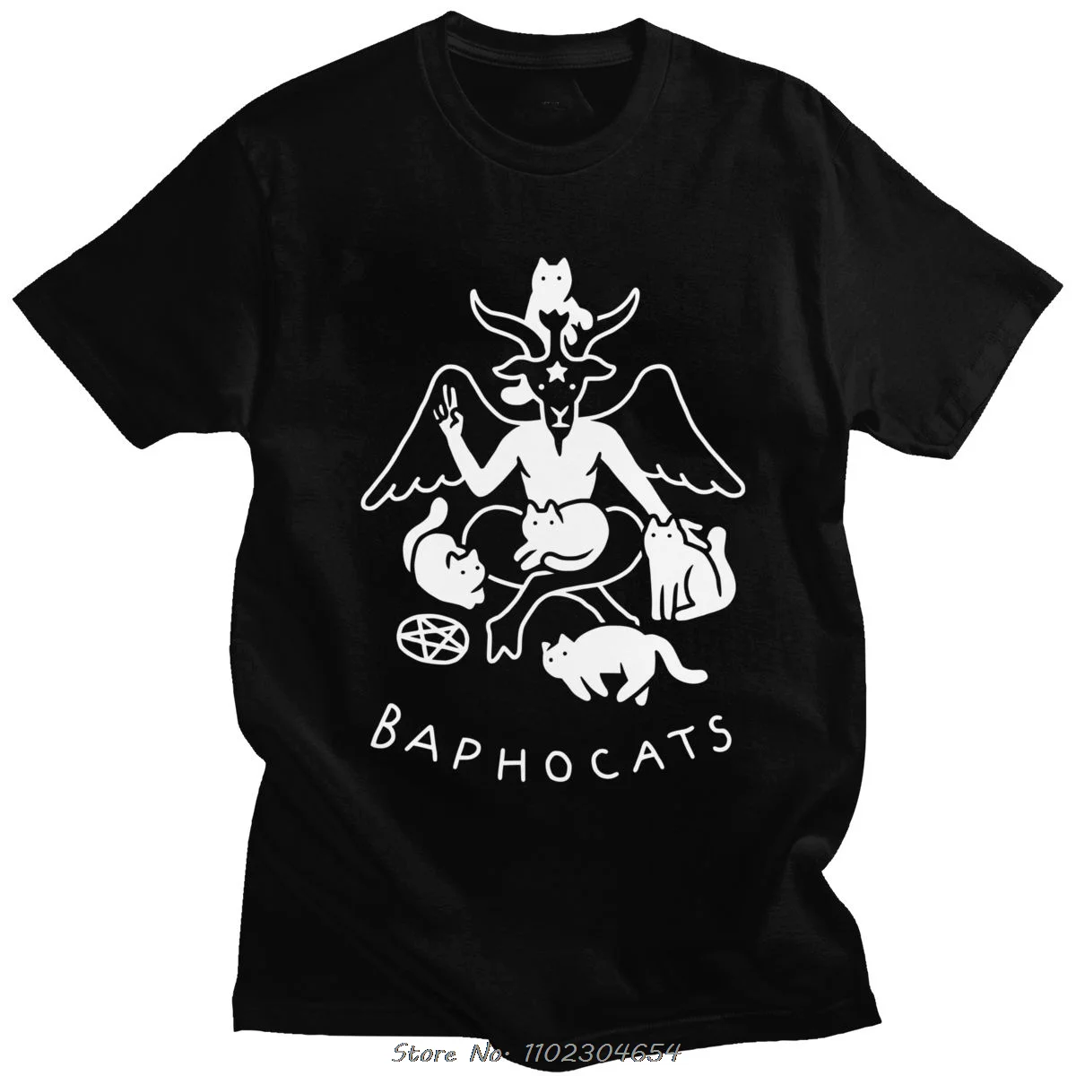 Baphocats T Shirt Men Pure Cotton Baphomet T-Shirt Satan Demon Tees Occult Goat Short Sleeve Streetwear Top Satanic Tshirt
Baphocats T Shirt Men Pure Cotton Baphomet T-Shirt Satan Demon Tees Occult Goat Short Sleeve Streetwear Top Satanic Tshirt