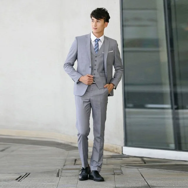 Custom Grey Suits For Men Wedding Groom Men Suit Tuxedos Mens Terno Masculino Blazers For Man 3 Pieces (Jacket+Pant+Vest+Tie)
Custom Grey Suits For Men Wedding Groom Men Suit Tuxedos Mens Terno Masculino Blazers For Man 3 Pieces (Jacket+Pant+Vest+Tie)