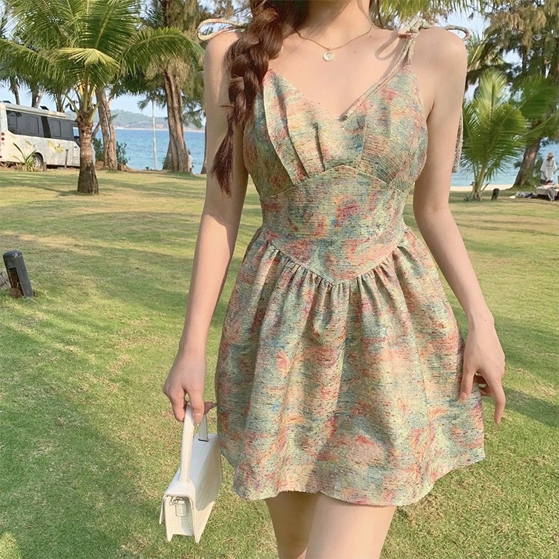 Vintage Strap Kawaii Dress Women Elegant Sexy Sweet Dress Female French High Street Casual Party Mini Korean Dress Summer 2021
Vintage Strap Kawaii Dress Women Elegant Sexy Sweet Dress Female French High Street Casual Party Mini Korean Dress Summer 2021