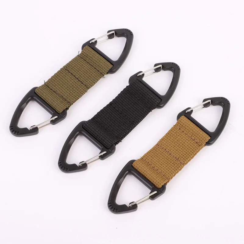 

Multifunctional Carabiner Tactical Nylon Webbing Hanging Backpack Triangle Buckle Double Buckle Point Hunting Accessories