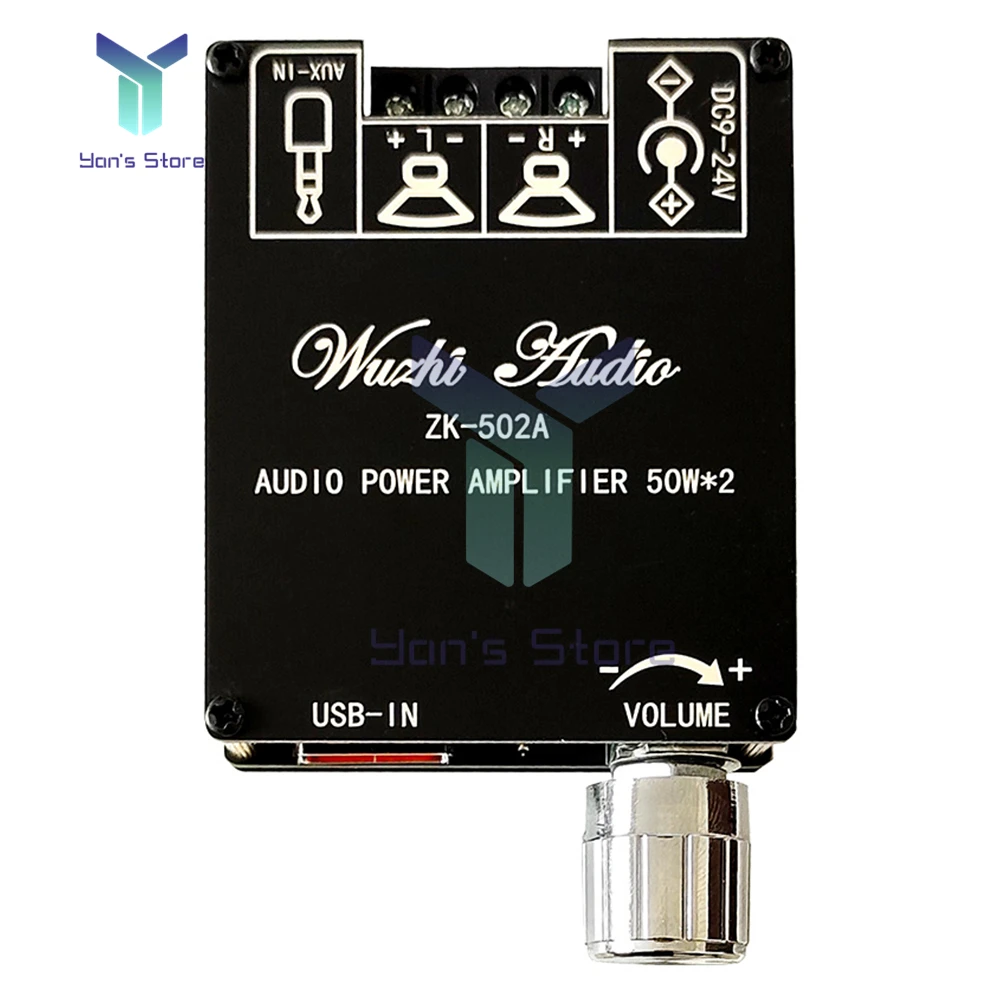 ZK-502A Mini Bluetooth 5,1 DC 9-24V беспроводной аудио цифровой усилитель мощности, стереоплата 50Wx2, усилитель Bluetooth
ZK-502A Mini Bluetooth 5,1 DC 9-24V беспроводной аудио цифровой усилитель мощности, стереоплата 50Wx2, усилитель Bluetooth