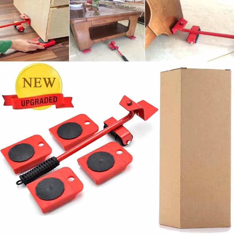 5Pcs Professional Furniture Mover Tool Set Heavy Stuffs Transport Lifter Wheeled Mover Roller with Wheel Bar Moving Hand Device
5Pcs Professional Furniture Mover Tool Set Heavy Stuffs Transport Lifter Wheeled Mover Roller with Wheel Bar Moving Hand Device