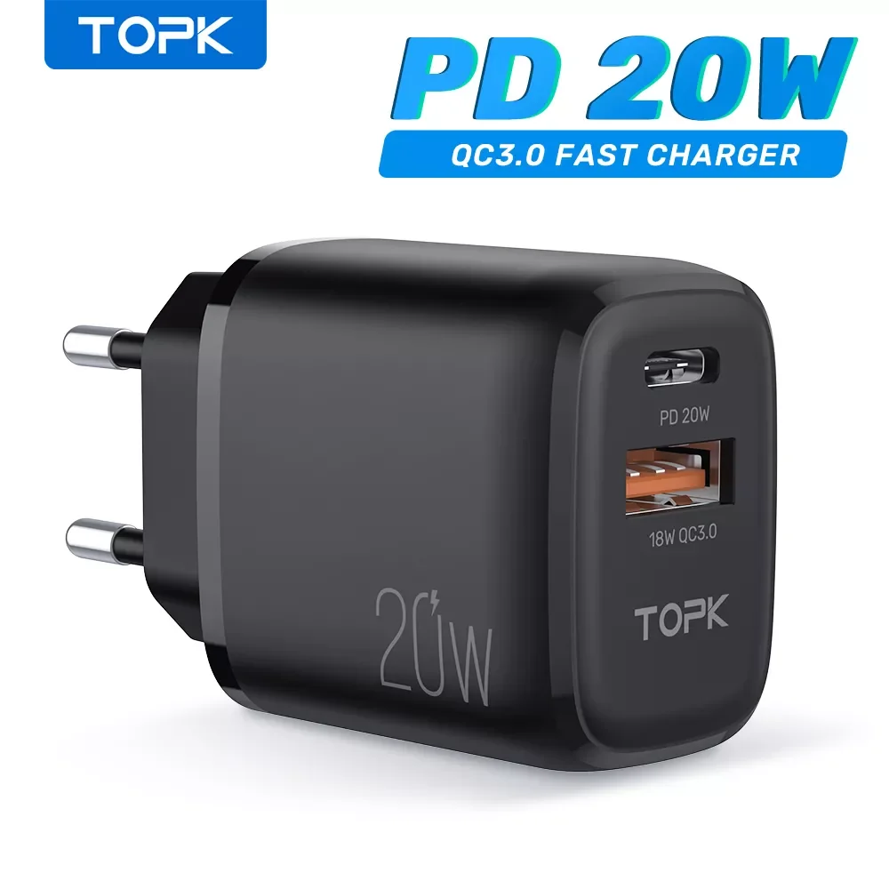 TOPK B210P 20W USB Phone Charger Portable Type C Charger for iPhone 12 11 Pro Max Quick Charge 3.0 Fast Charge Charger USb Plug
TOPK B210P 20W USB Phone Charger Portable Type C Charger for iPhone 12 11 Pro Max Quick Charge 3.0 Fast Charge Charger USb Plug